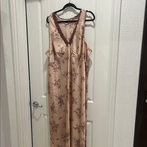 Old Navy Lace Trim Floral Dress - Brown and Cream